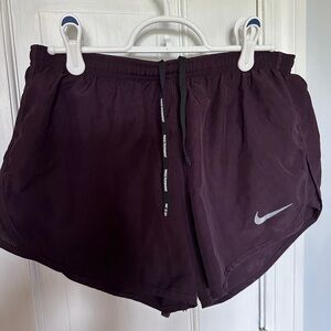 eggplant Nike dri-fit adjustable running shorts